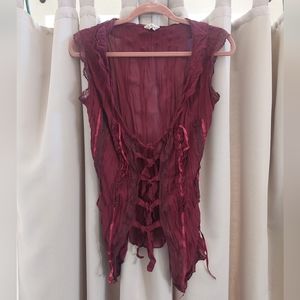 Y2K sheer layering vest like top